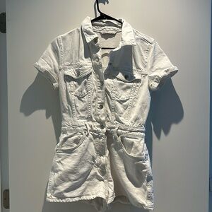 Zara White Denim Romper